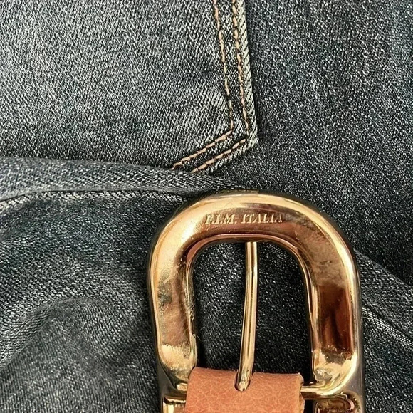 ❤️FREE ❤️Girls Vero Moda Blush Pink Leather Belt-Silver Tone Jewelled Buckle - Picture 2 of 5